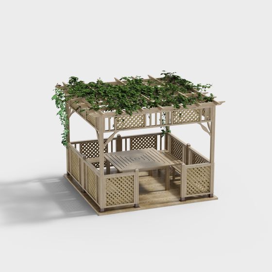 Low-Poly Pavilion 3D Model for Architectural Designs