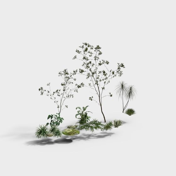 Low Poly Forest Path 3D model for Creative Projects