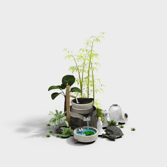 Tranquil Eastern Landscape 3D Model