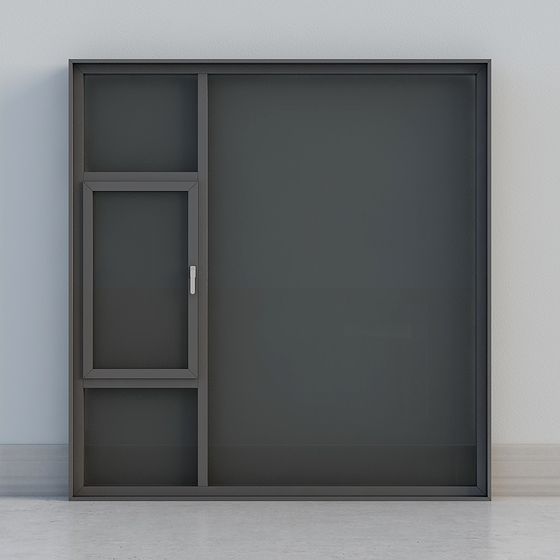 Modern Glass Door and Bookshelf 3D model