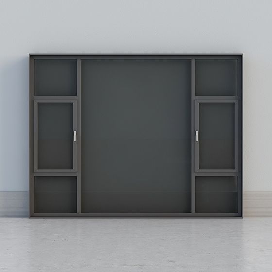 Glass Door Bookshelf 3D model
