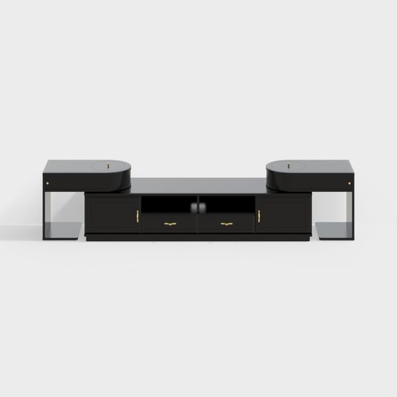 Minimalist Black TV Stand 3D model
