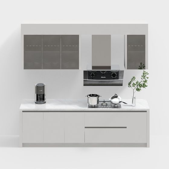 Elegant Kitchen Cabinet 3D model for Modern Spaces