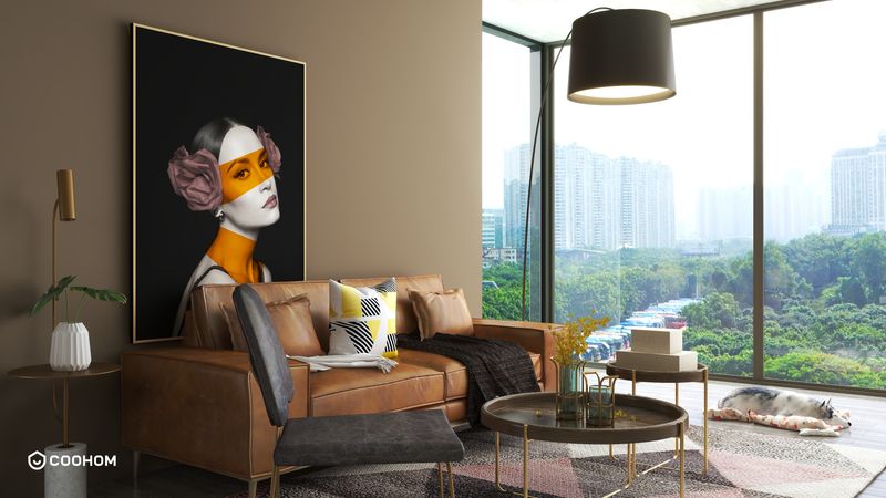 Elegant Living Room Design with Bold Artwork