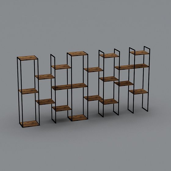 Industrial Style Bookshelf 3D model