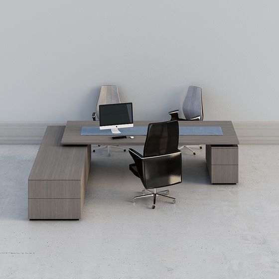 Sleek Office Furniture Set 3D model for Modern Workspaces