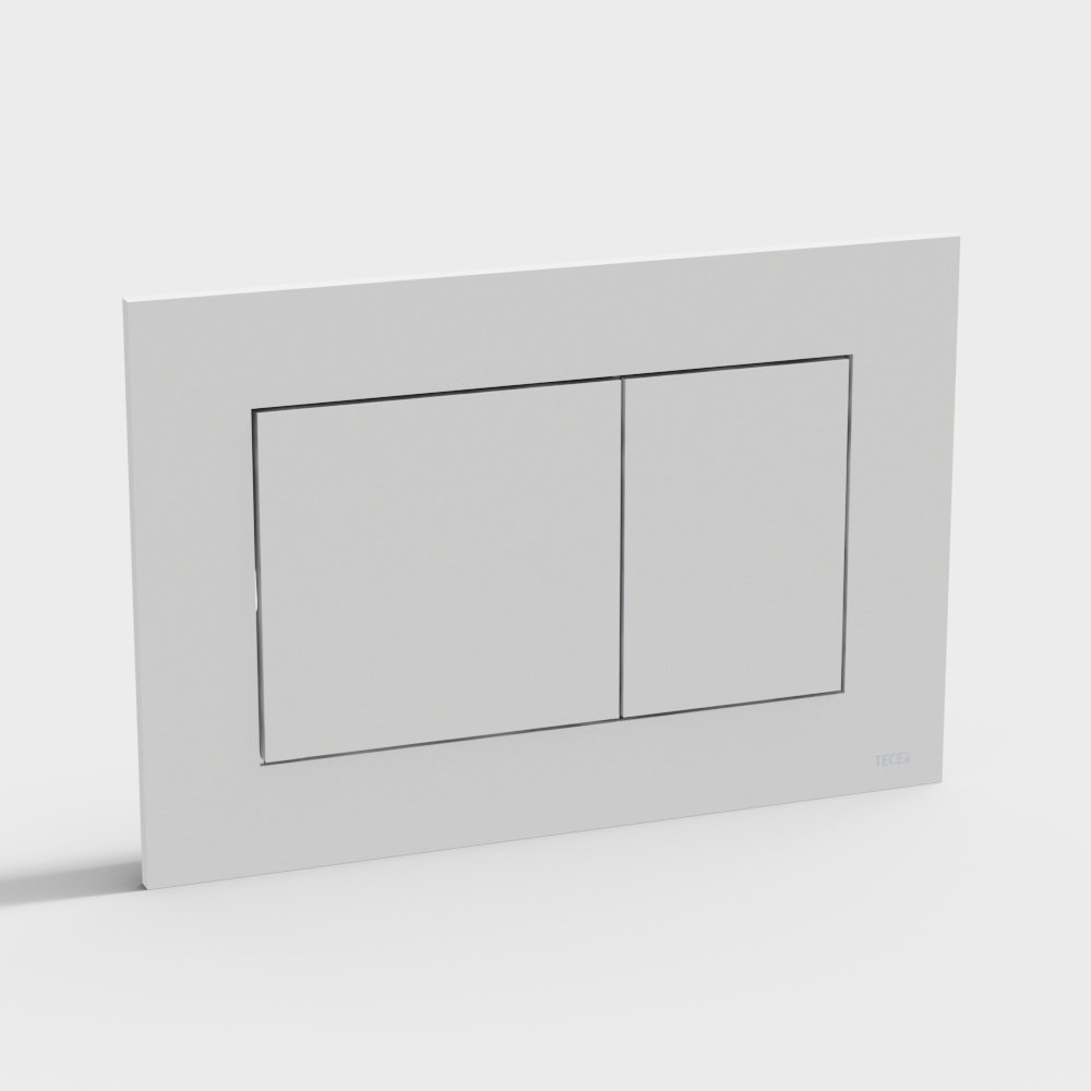 Minimalist Low-Poly Toilet Button Panel 3D model