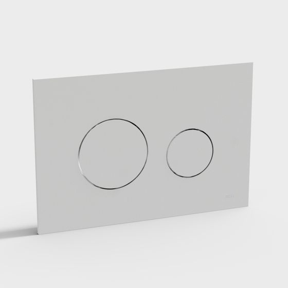 Minimalist Low-Poly Toilet Button Panel 3D model