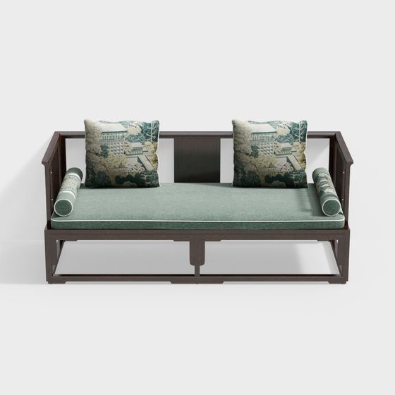 Elegant 3D Model Sofa with Eastern Aesthetic