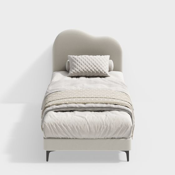 Elegant Curved Bed 3D model