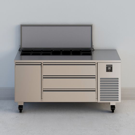 Low-Polygon Refrigerated Display Case 3D model