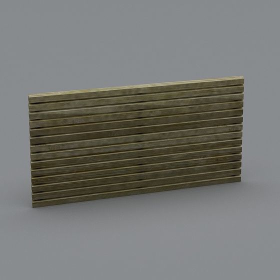 Low-Poly Wooden Plank Wall 3D model