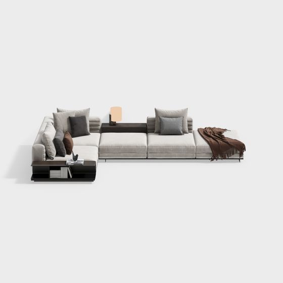 L-Shaped Couch 3D Model for Cozy Living Spaces