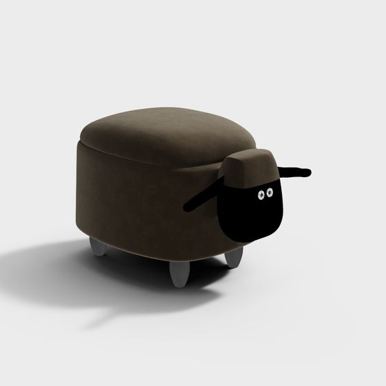 Cute Sheep-Shaped Storage Stool 3D model