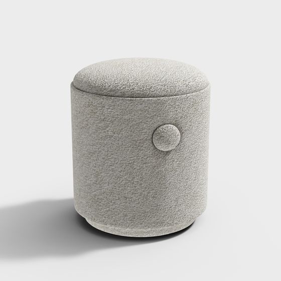 Cozy Round Ottoman 3D model