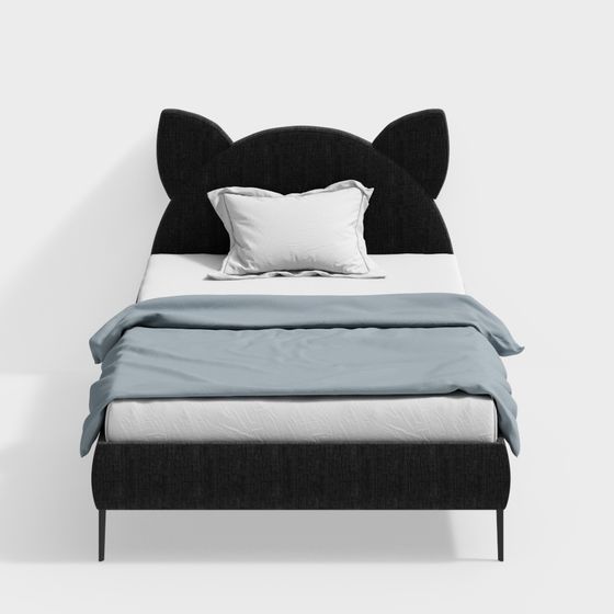 Cat Headboard 3D Model in Low-Poly Style