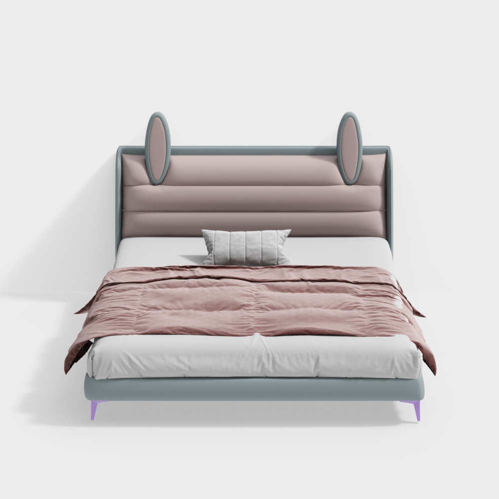 Stylish Low-Poly Bed 3D Model – Modern Interior Design