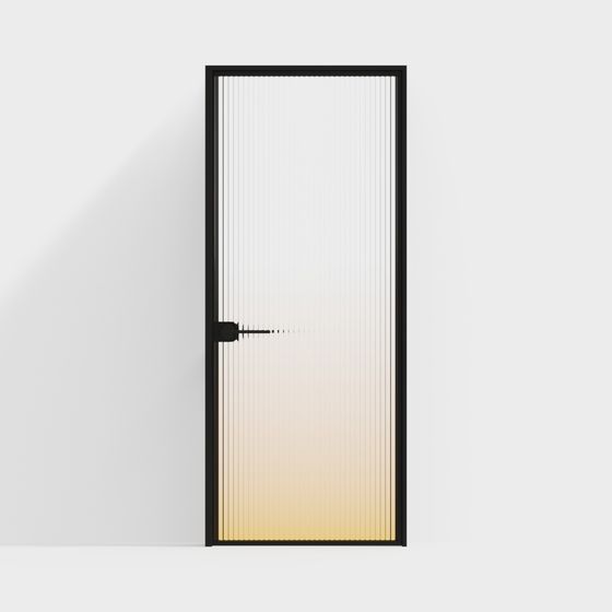 Minimalist Simple Glass Door 3D model