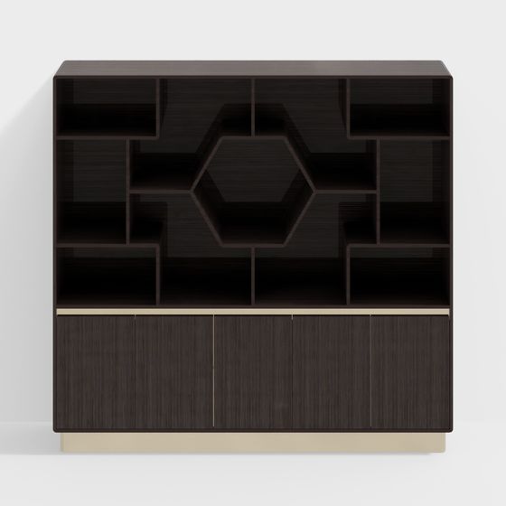 Stylish Honeycomb Bookshelf 3D model