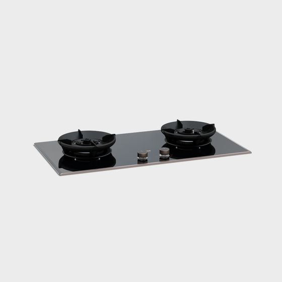 Stylish Low-Poly Gas Stove 3D model for Modern Kitchens