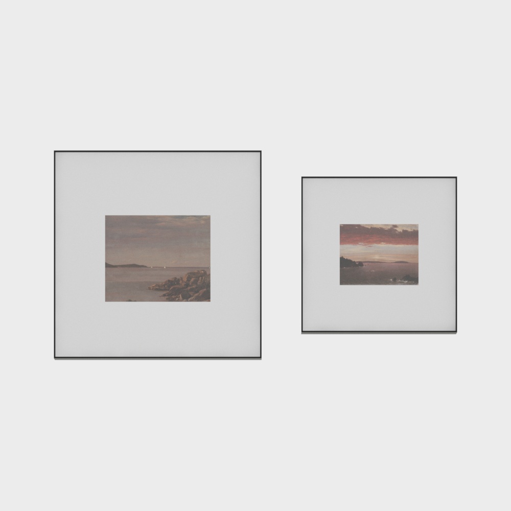 Nordic Abstract Landscape Decorative Painting 3D Model