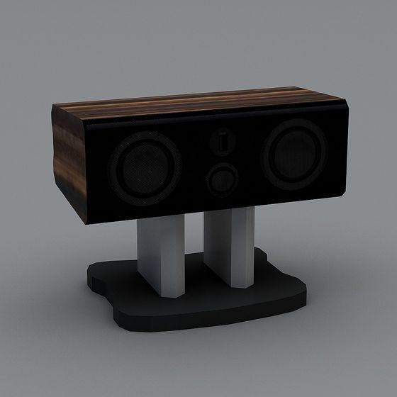 Stylish Wooden Speaker Stand 3D model for Creative Projects