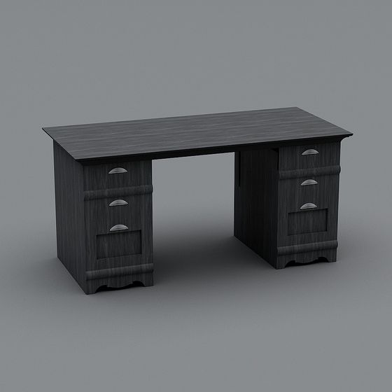 Vintage Style Office Desk 3D model