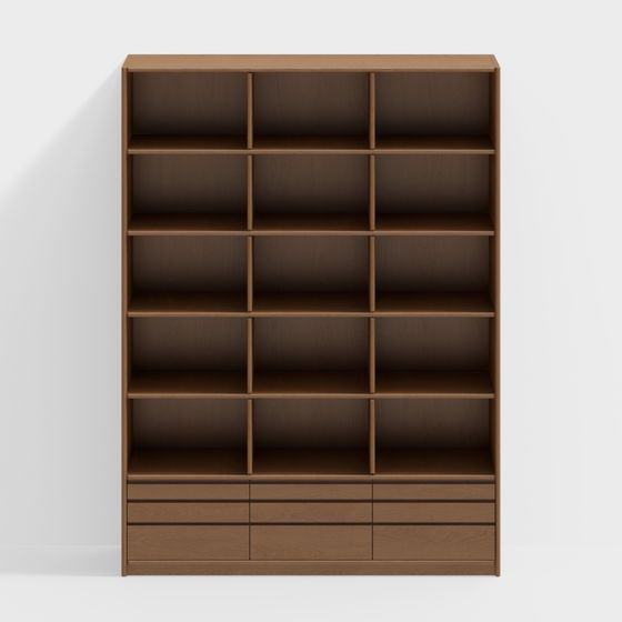 Urban Shelf 3D model - Modern Minimalist Bookshelf