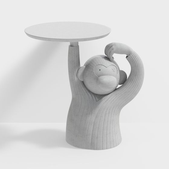Playful Monkey Tray Table 3D model