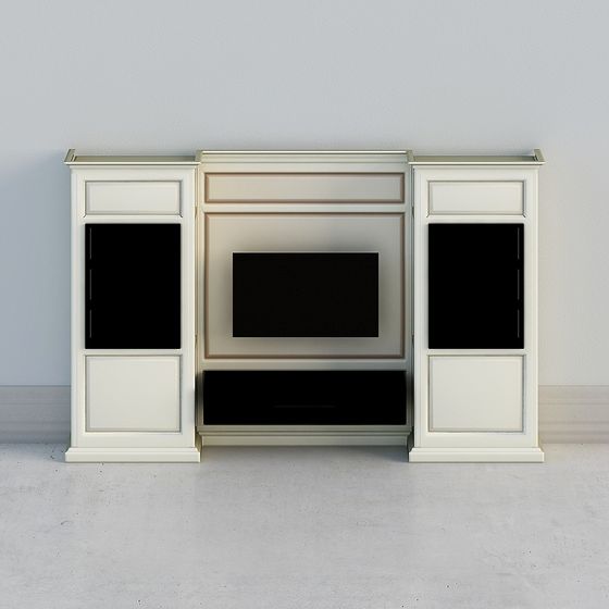 Elegant Low-Poly TV Cabinet 3D model