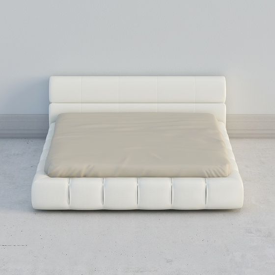 Elegant Low-Poly Bed 3D model