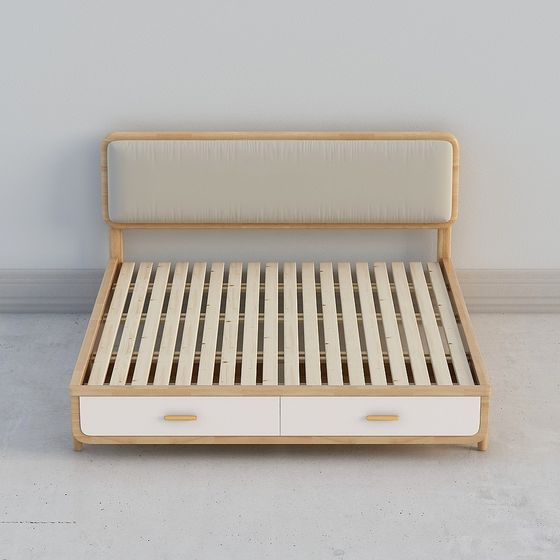 Urban Retreat Low-Poly Bed Frame 3D model