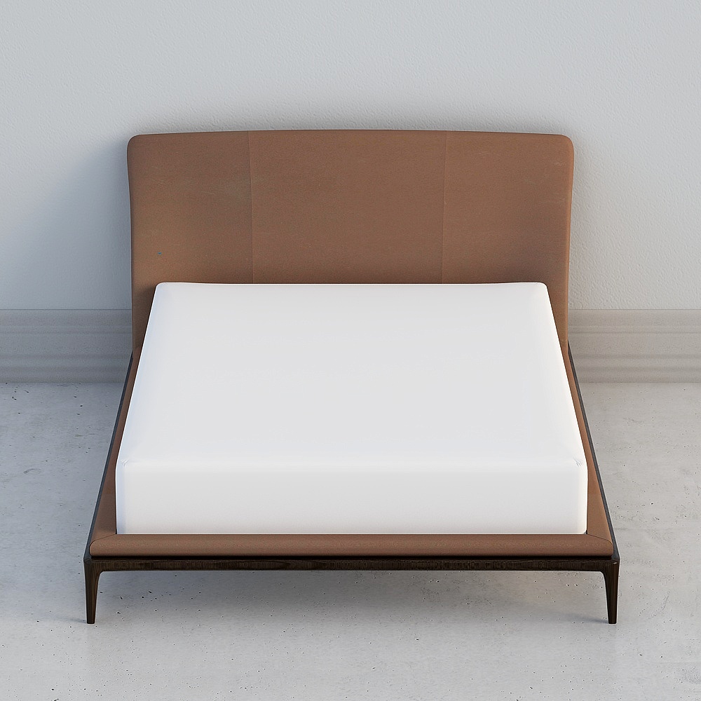 Elegant Low-Polygon 3D Model Bed Frame