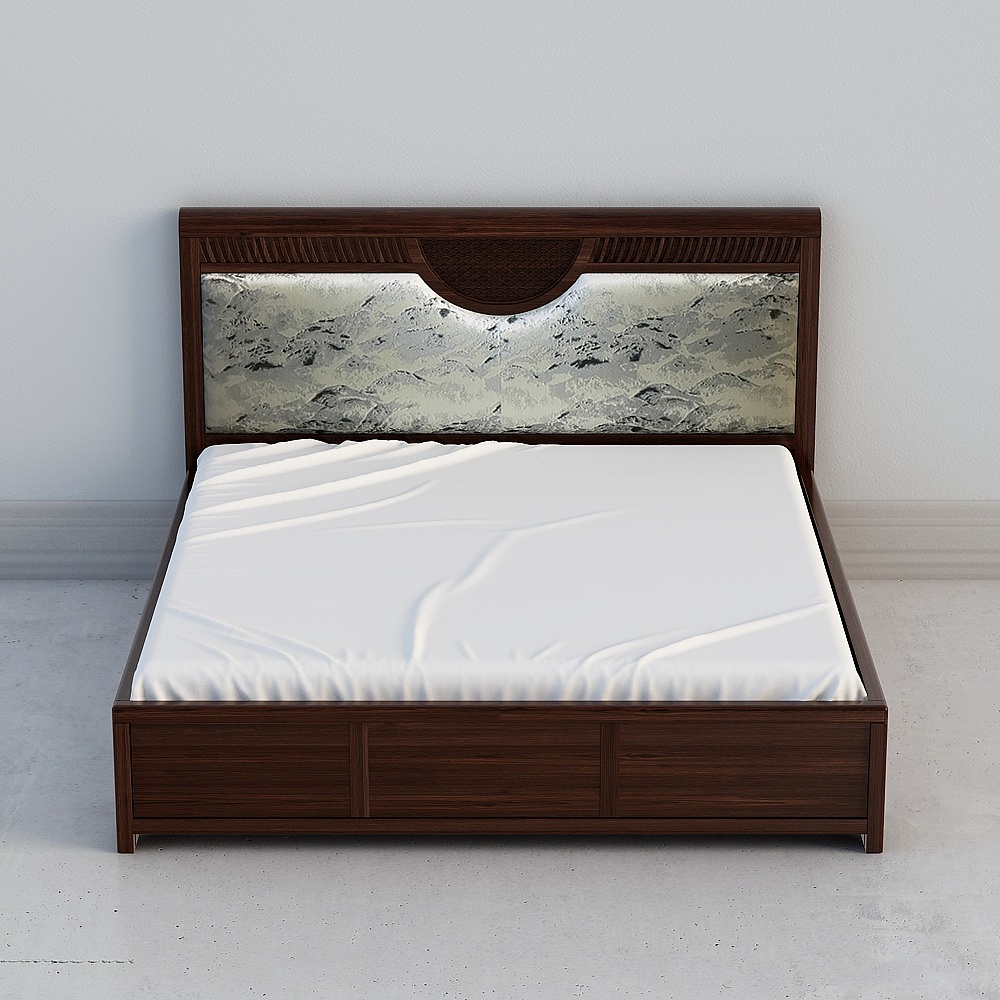 Elegant Modern Bed 3D model