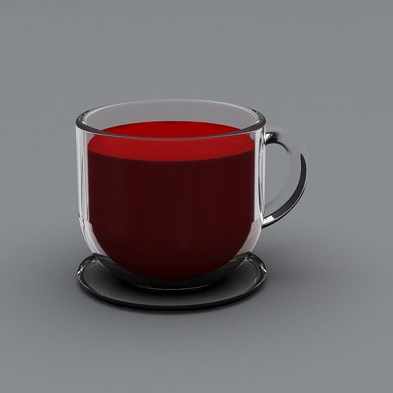 Modern Glass Coffee Cup 3D model