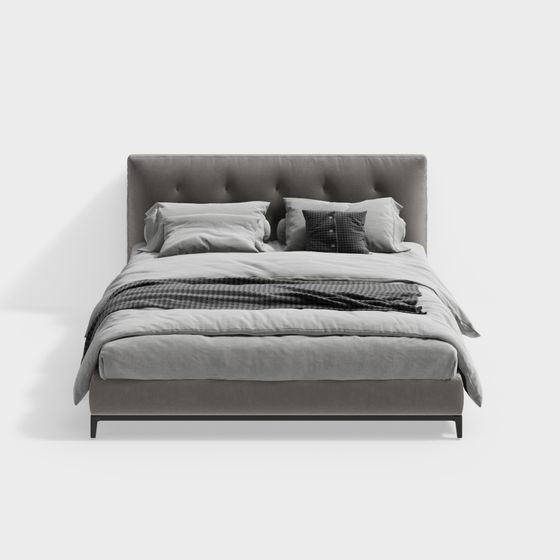 Minotti Modern Double Bed 3D Model