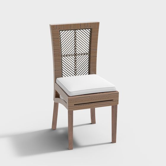 Wooden Woven Chair 3D model
