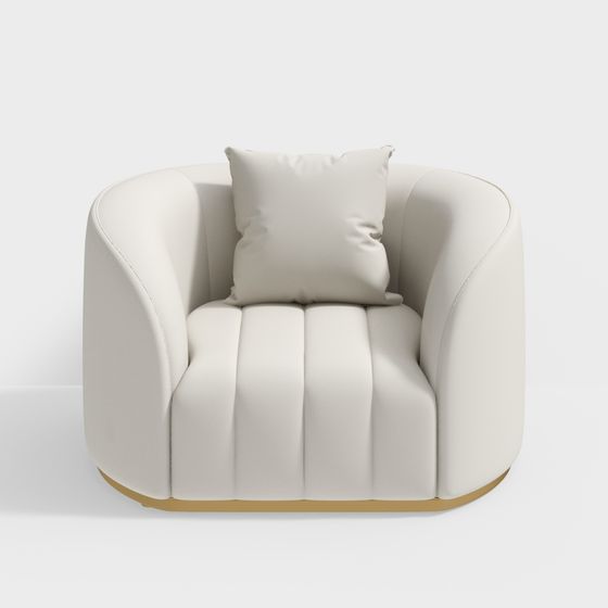Elegant Round Sofa 3D model for Modern Interiors