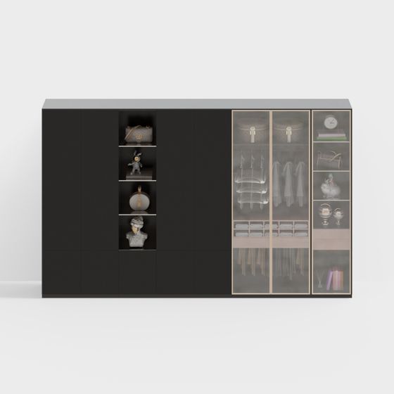 Stylish Wardrobe 3D model for Modern Aesthetics