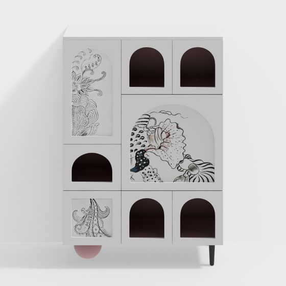 Abstract Art Cabinet 3D Model