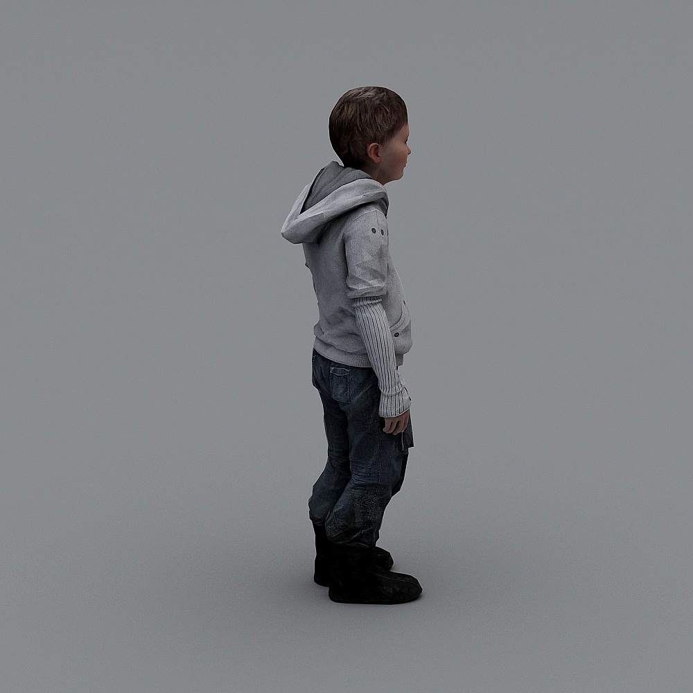 Vibrant 3D Model of a Young Boy for Creative Projects
