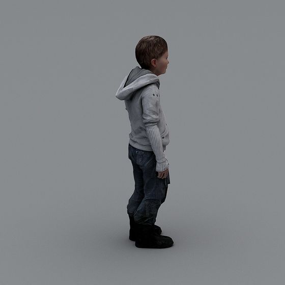 Vibrant 3D Model of a Young Boy for Creative Projects