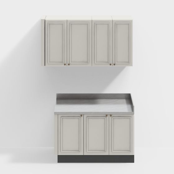 Sophisticated Kitchen Cabinet 3D model for Interior Design