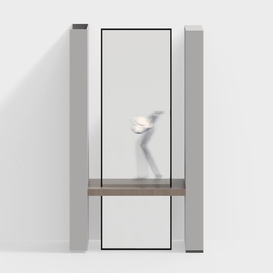 Stylish Minimalist Glass Door 3D model