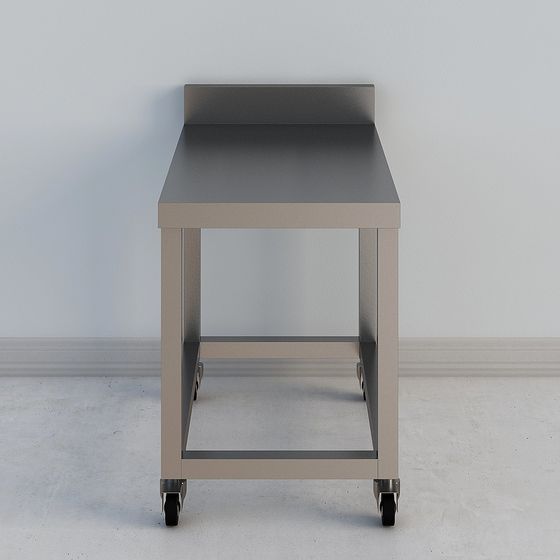 Sleek Stainless Steel Workbench 3D Model