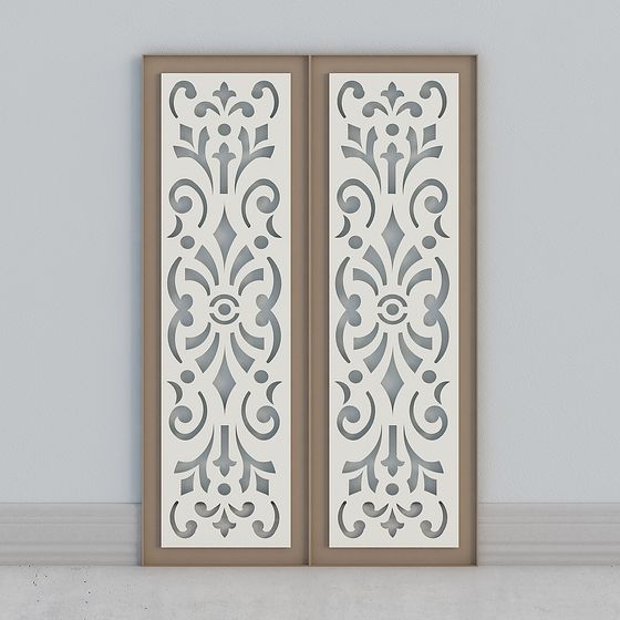 Victorian Scroll Panel 3D model