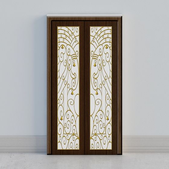 Golden Scroll Doors 3D model
