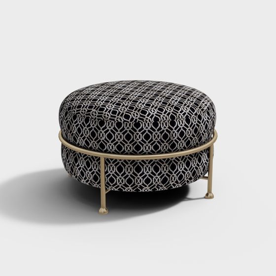 Elegant Ottoman 3D model for Modern Interiors