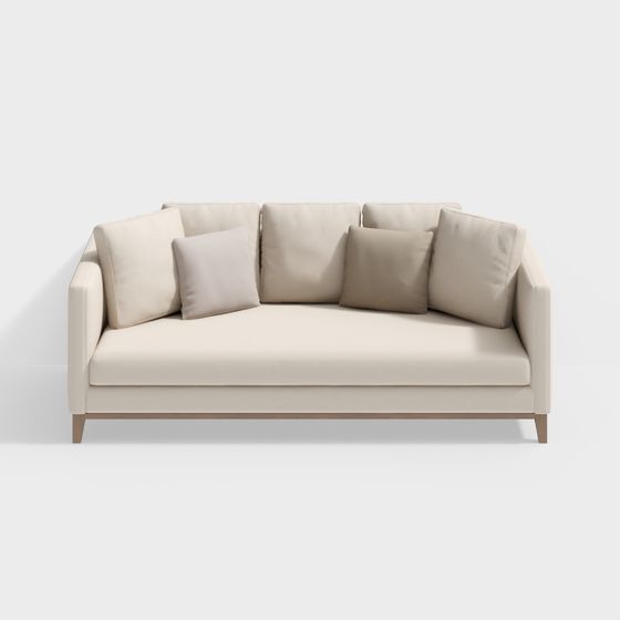 Modern Minimalist Low-Polygon Sofa 3D Model