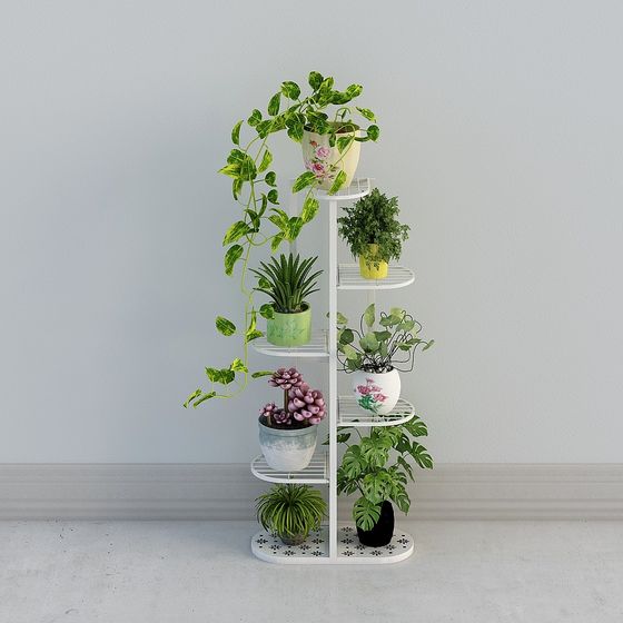 Stylish Multi-Layer Plant Stand 3D model